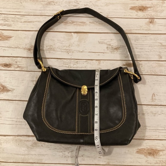 Marino Orlandi Black Leather Satchel Shoulder Bag